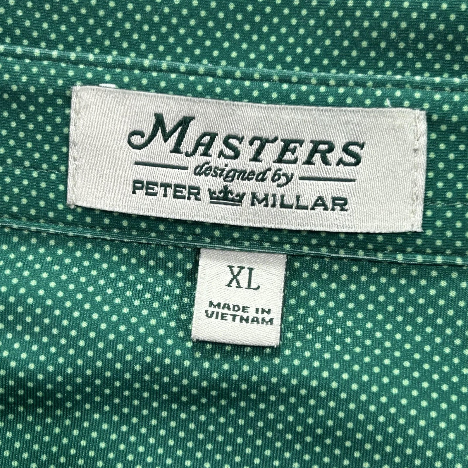Masters Golf Polo Shirt Mens XL Green Peter Millar Performance Stretch