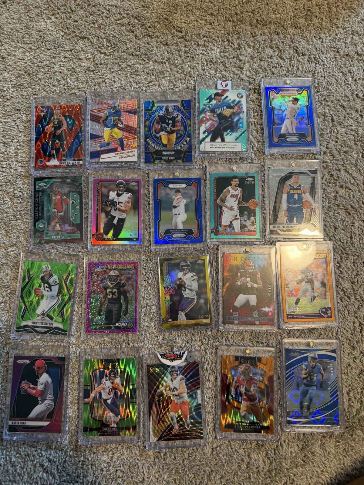 154 Sports Cards Baseball, Basketball, Football: All Cards Are #, Relic, Or Auto
