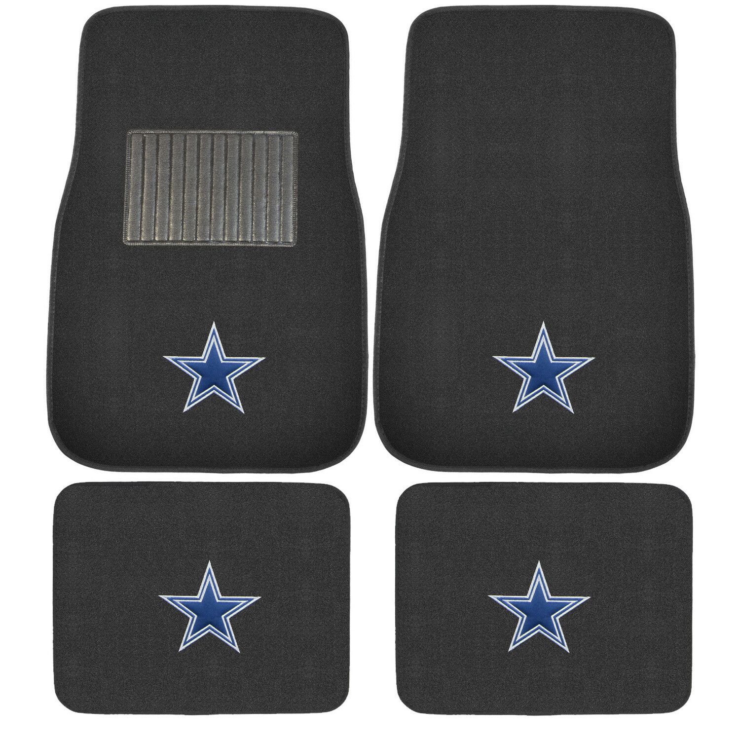 4PC NFL Dallas Cowboys Car Truck Black All Weather Carpet Floor Mats Set