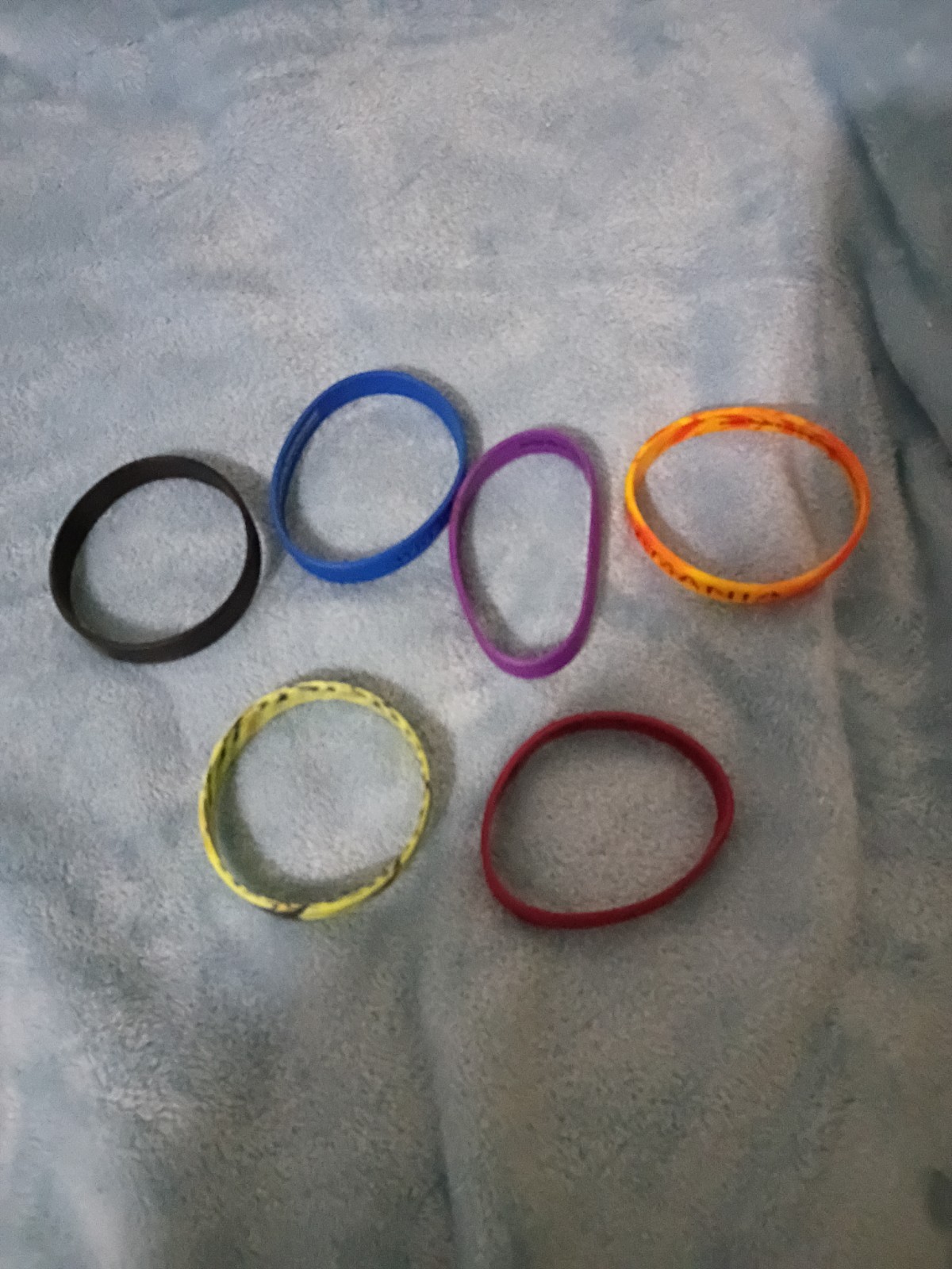 WWE Theme Rubber Silicone WristBands Lot of 6 – Hulk Hogan, John Cena, And More