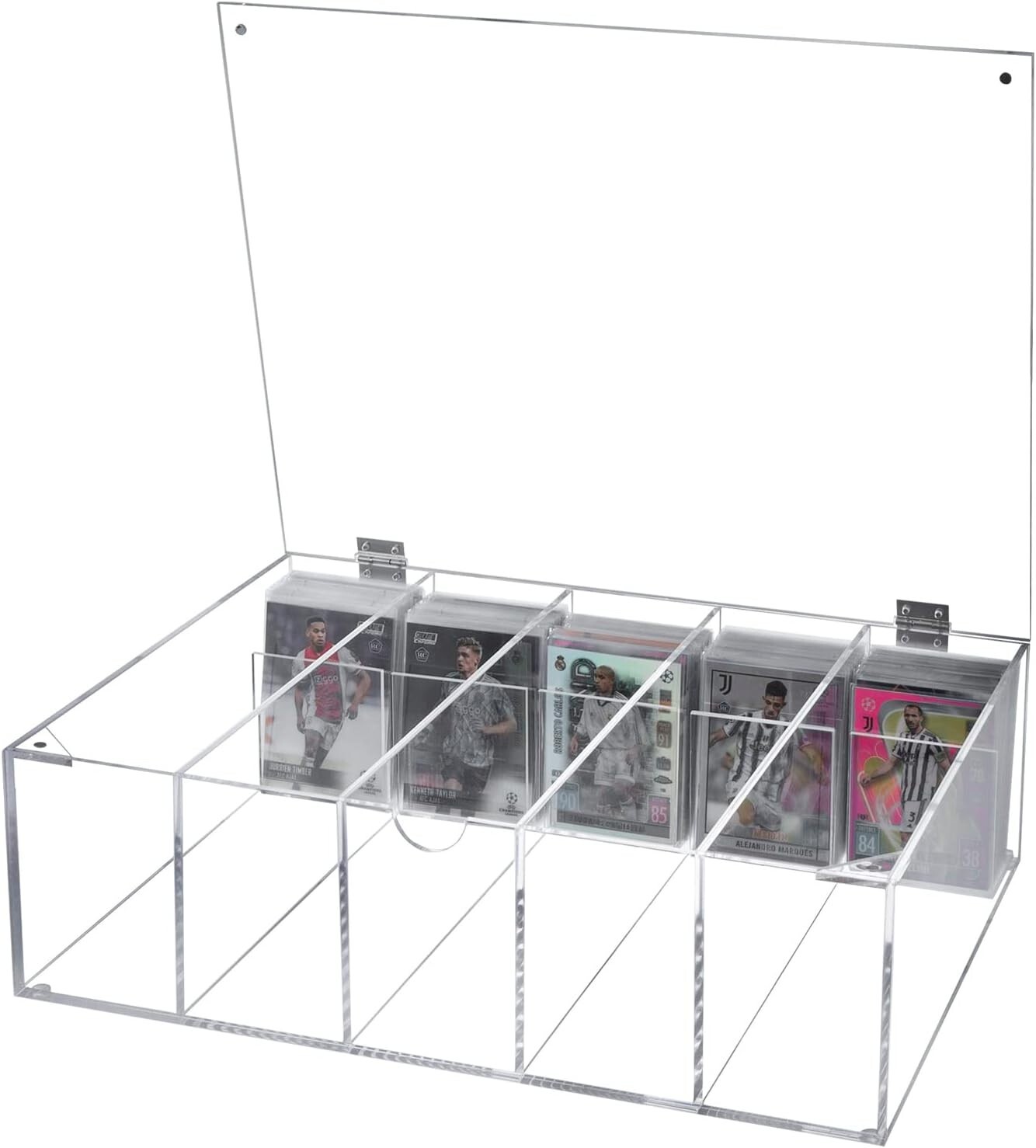 Clear Acrylic Trading Cards Storage Box, Sports Card Protective Case with Lid