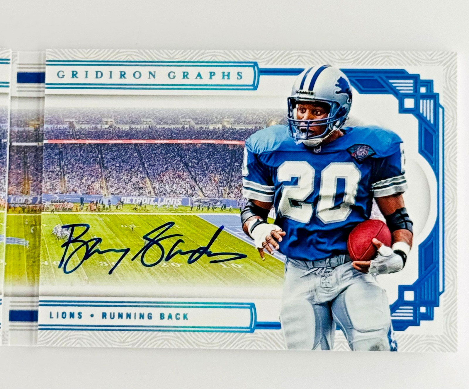 2025 National Treasures Barry Sanders Gridiron Graphs Booklet Auto 1/1 Lions HOF