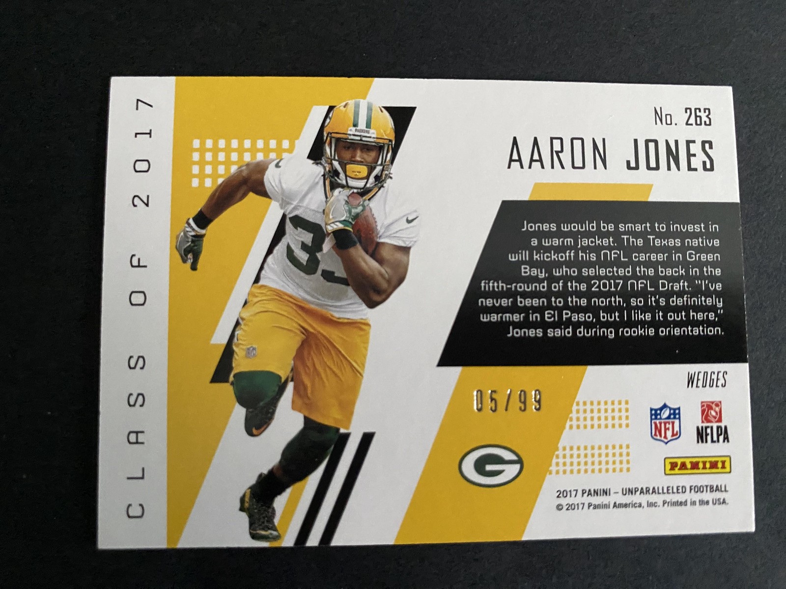 2017 Panini Unparalleled #263 Aaron Jones Orange #/99