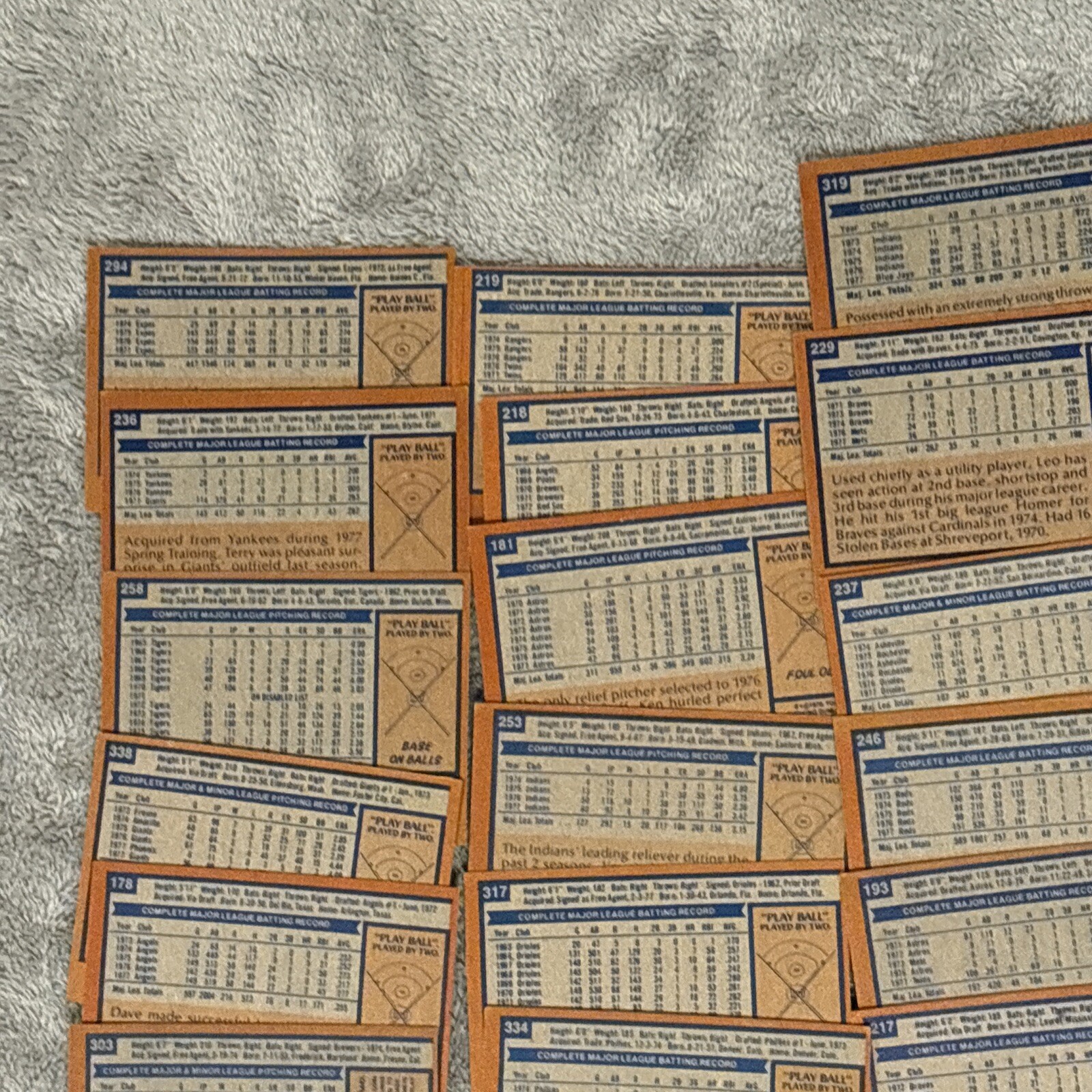 1978 Topps Baseball Card Singles #176-350 U Pick