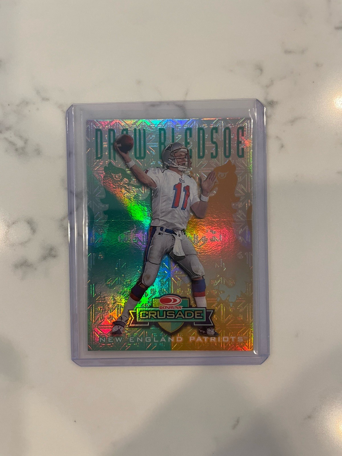 1998 Leaf Rookies & Stars – Donruss Crusade Drew Bledsoe #6 Green /250