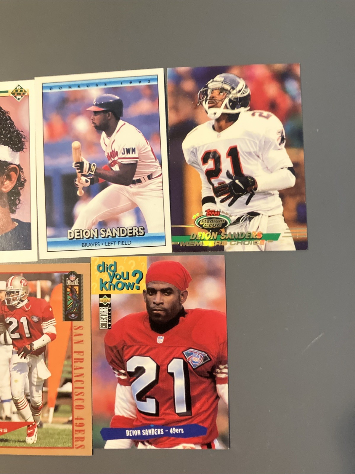 Lot Of (5) Different Deion Sanders Cards Including RC