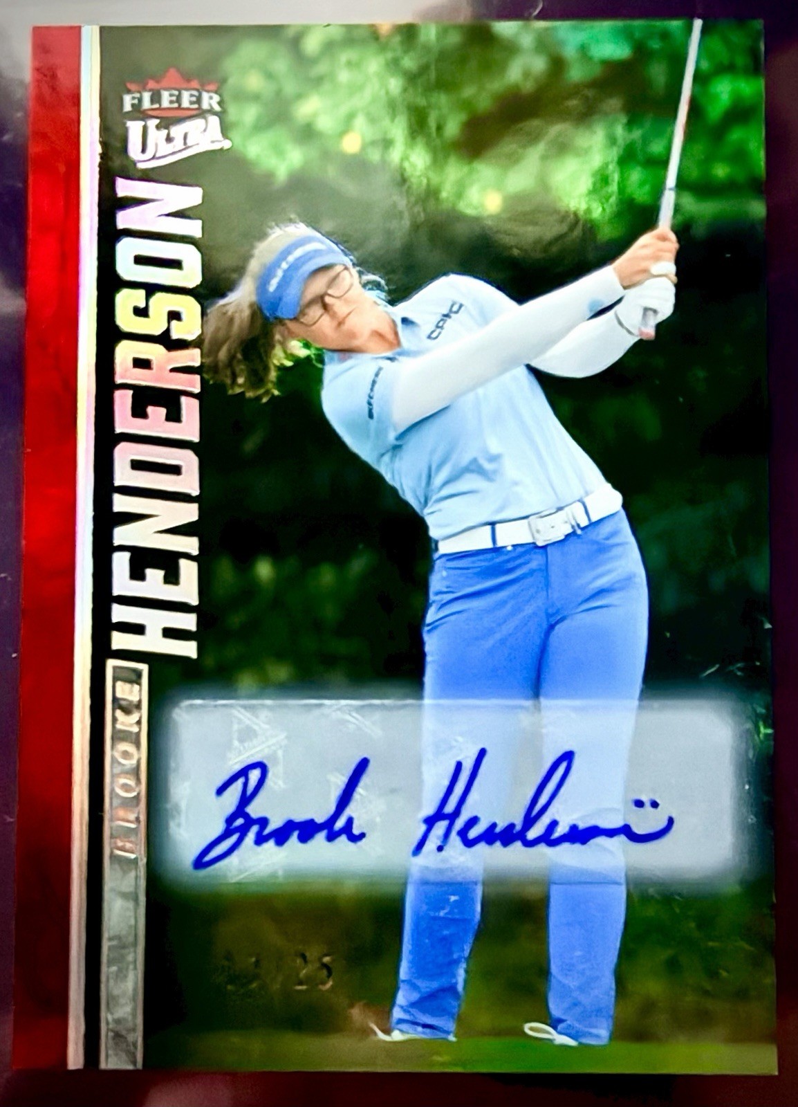 2026 Fleer Ultra Golf Brooke Henderson Red Rainbow Autographed Card (14/25)