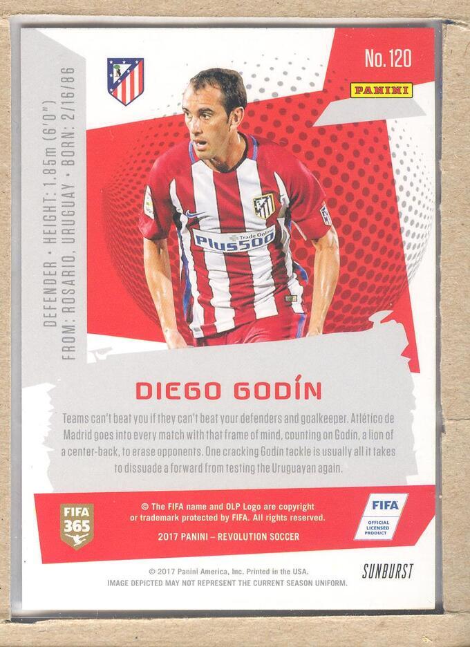 Diego Godin 120 2017 Panini Revolution Sunburst – Atl�tico de Madrid