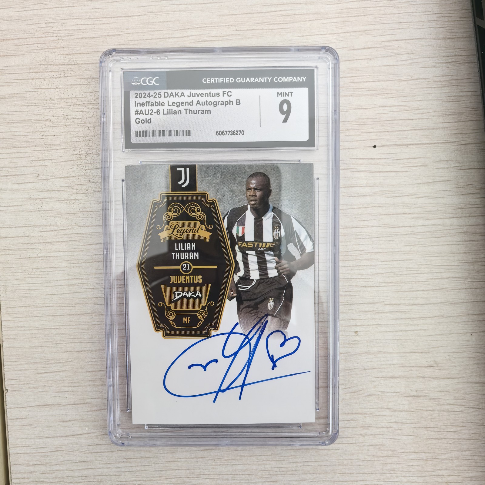 Lilian Thuram 2024-25 Daka Juventus Ineffable Legend On Card Auto /25 CGC 9