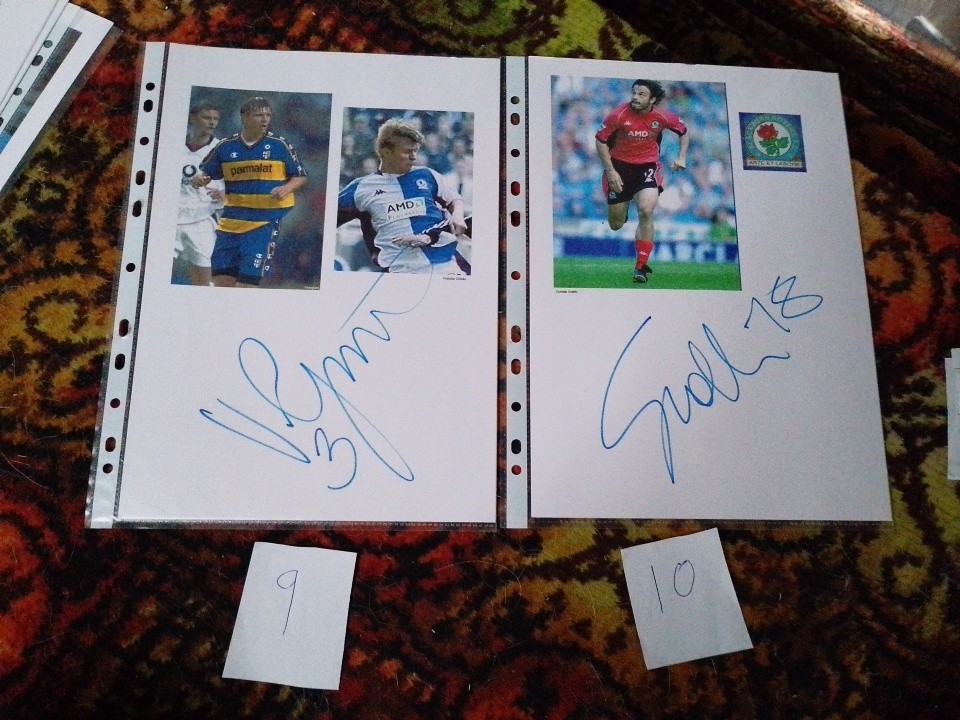 Blackburn Rovers Ex Player’s Signed Pictures £6 Each