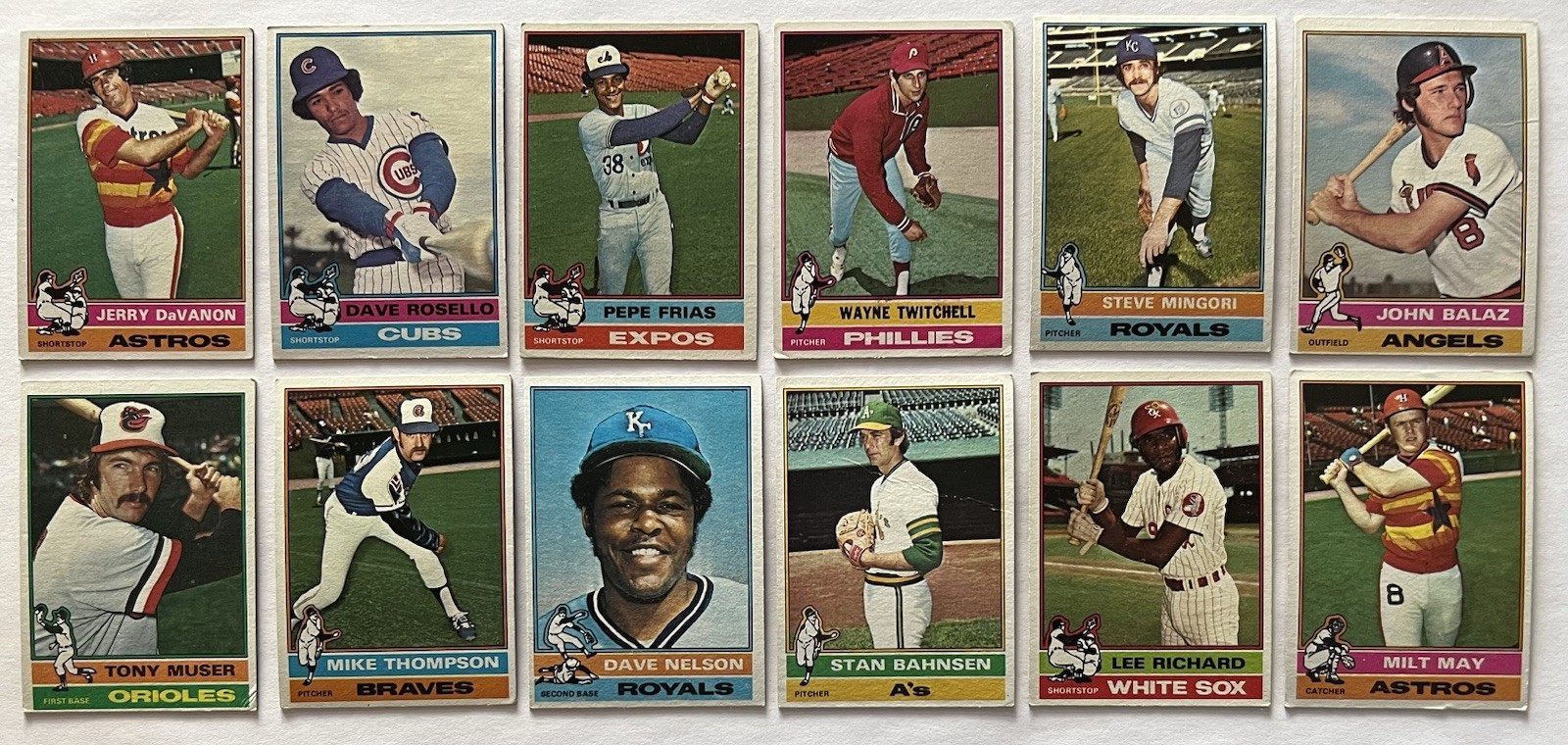 1976 Topps Lot 544 Assorted Cards