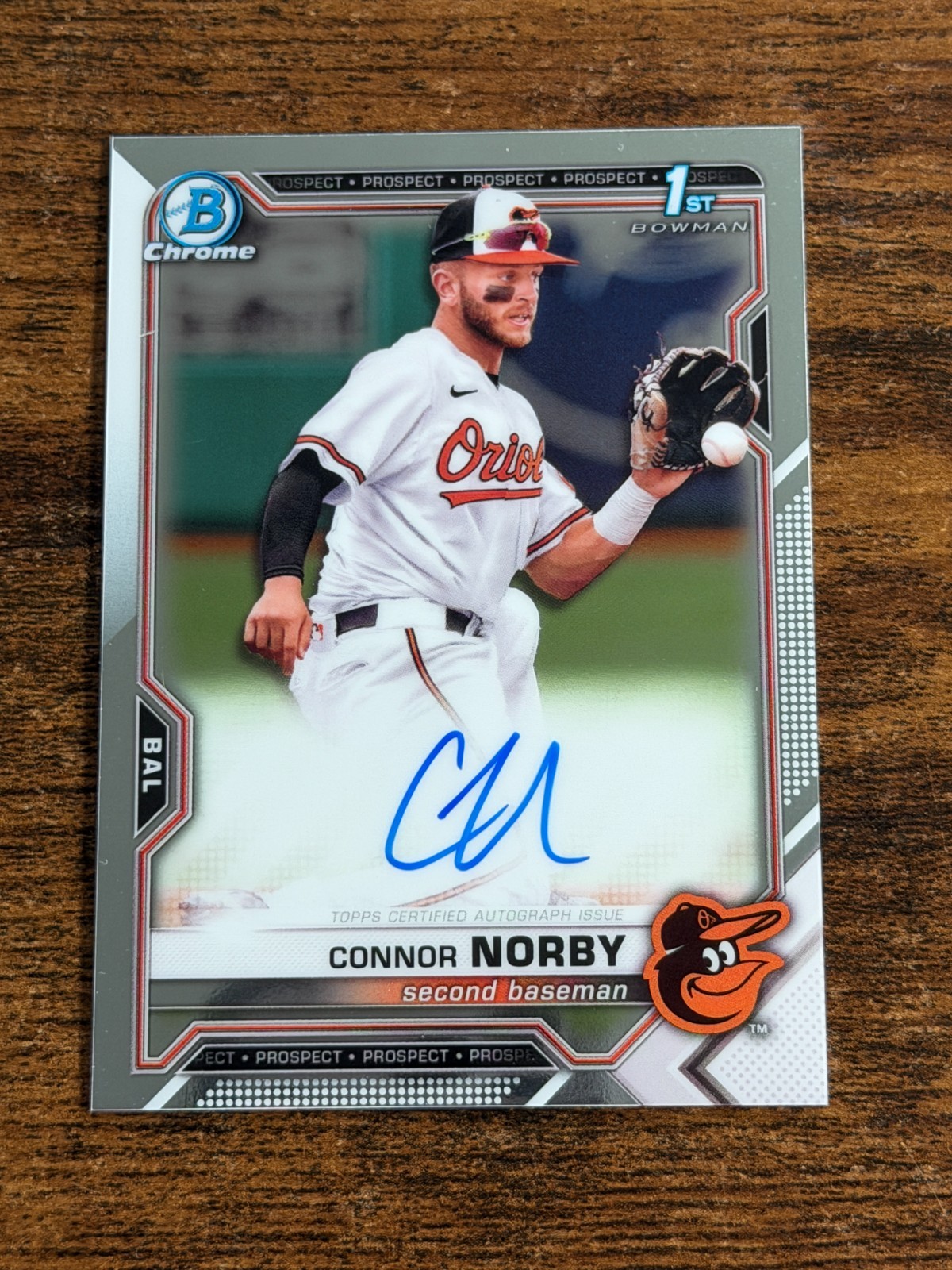 Connor Norby 2021 Bowman Draft Chrome #CDA-CN 1st Prospect Auto