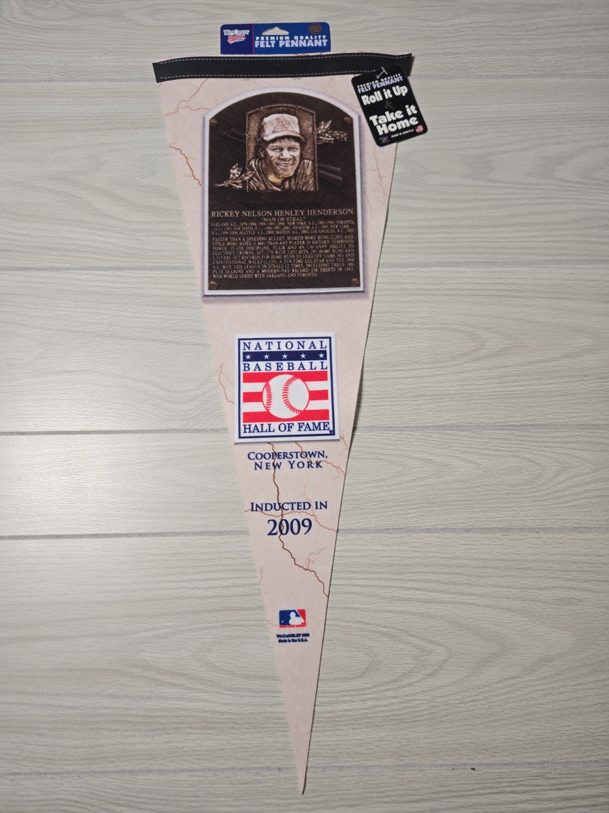 Rickey Henderson Baseball Hall Of Fame Induction Plaque Pennant NEW 2009