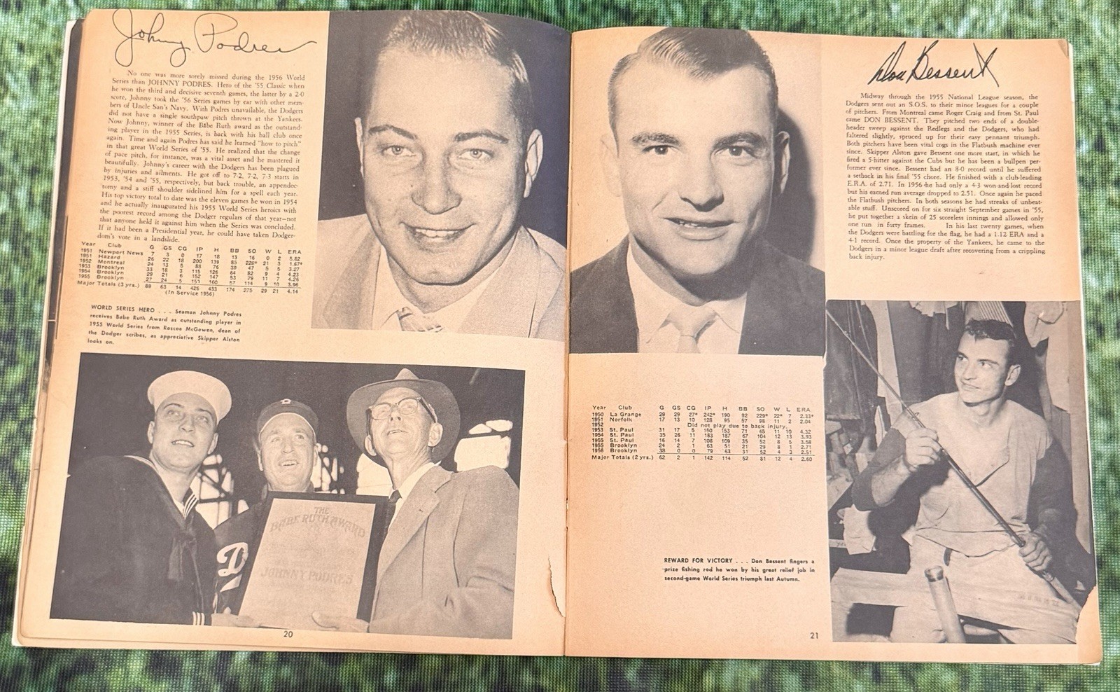1955 Brooklyn Dodgers Golden Stamp Book + 1957 Brooklyn Dodger 1957 Yearbook