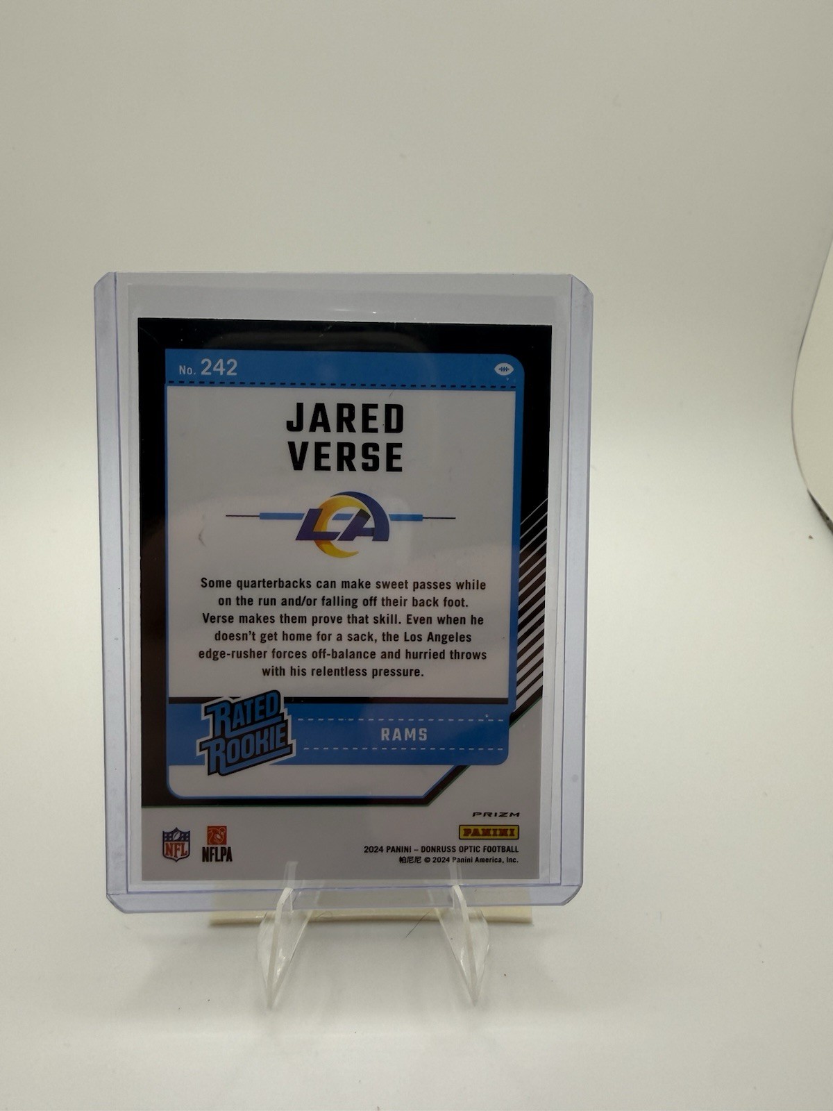 2024 Panini Donruss Optic – Rated Rookie Jared Verse #242 Blue Hyper Prizm (RC)