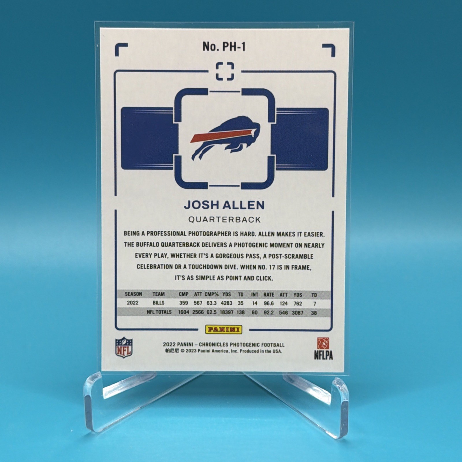 2022 Panini Chronicles – Photogenic Josh Allen #PH-1 Teal