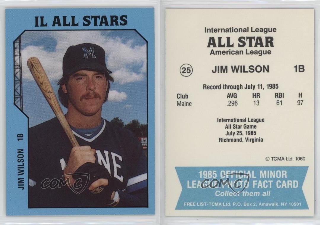 1985 TCMA Minor League Jim Wilson #1060 1c7