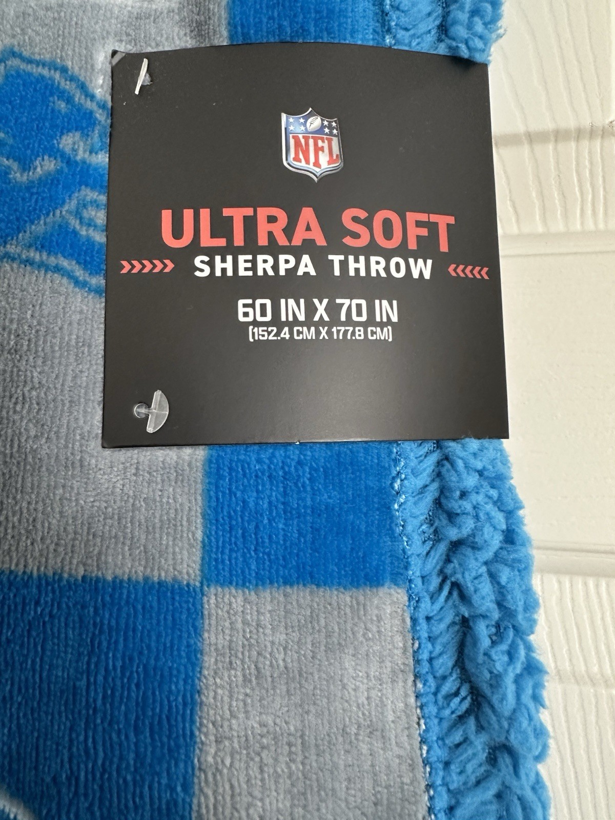 NFL Lions Sherpa Throw 60 x 70 Ultra Soft Plush Blanket