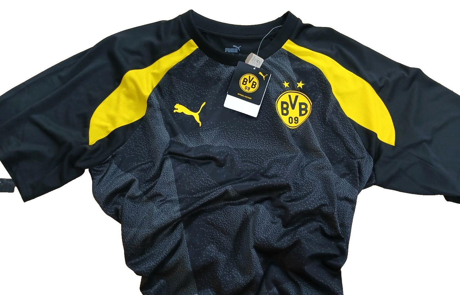 Puma BVB Black Pre-Match Jersey Size XL Borussia Dortmund Soccer Shirt