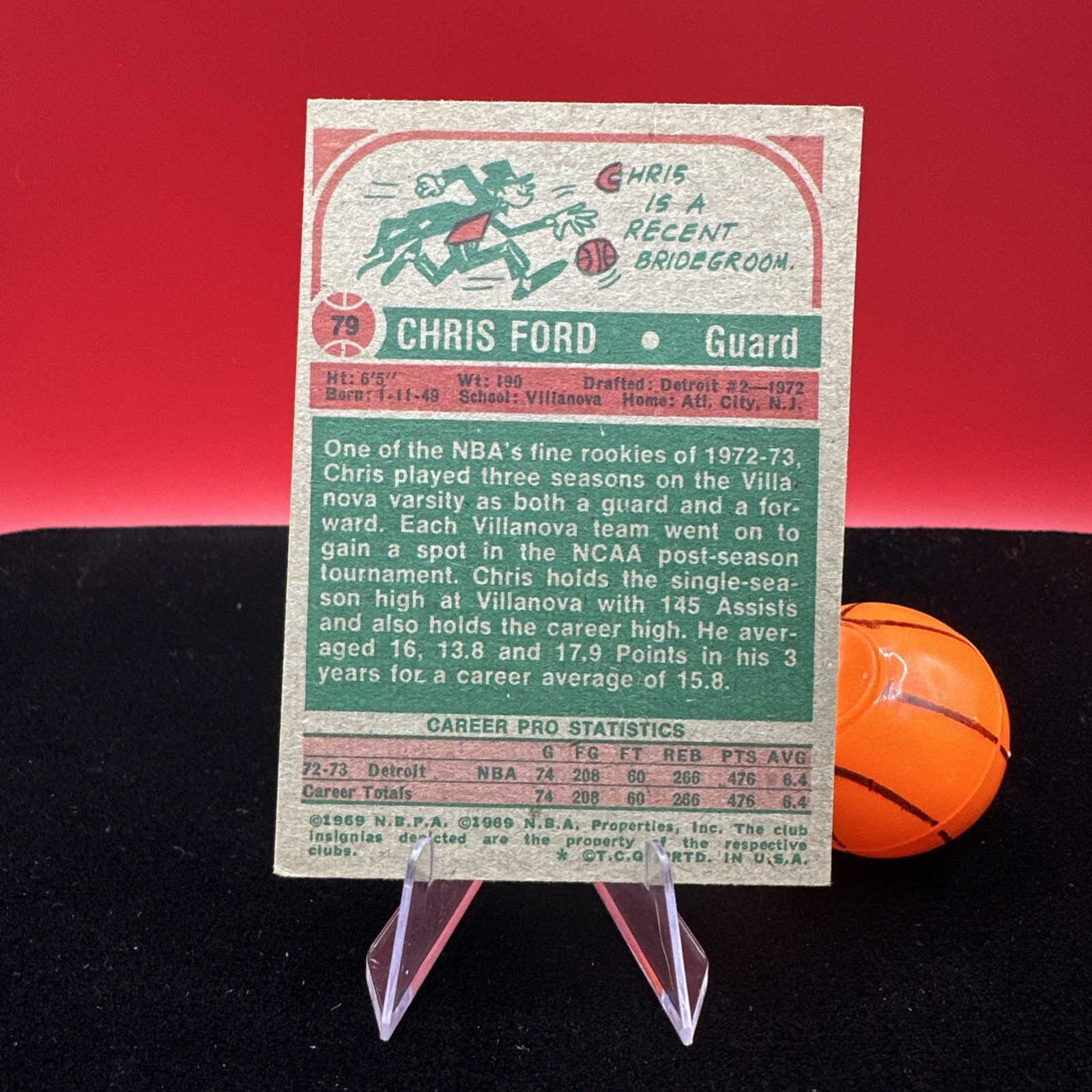 1973 /74 Topps Chris Ford RC Pistons #79 EXT 🔥🔥🔥