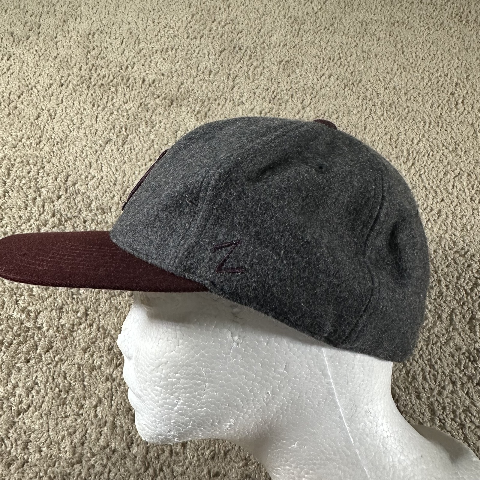 Arizona State Sun Devils Hat Cap Fitted Mens 7 3/8 Gray Maroon NCAA Baseball