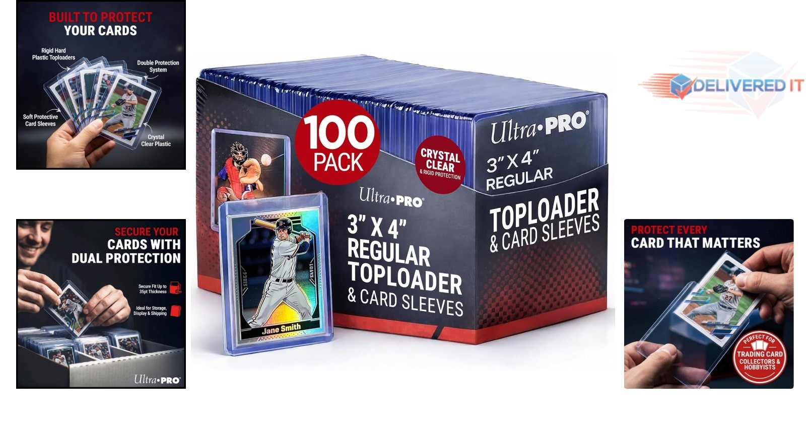 Card Protectors Bundle 3×4 Inches Clear Toploaders Soft Sleeves for Trading