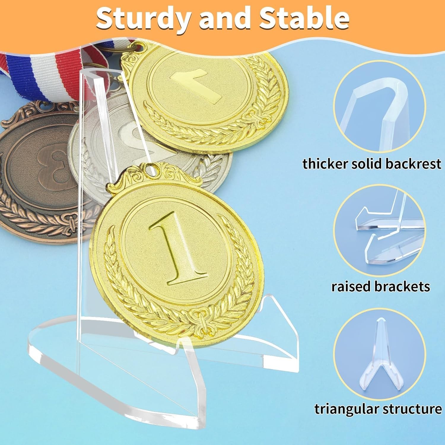 Clear Easel Stands for Various Items – 20 Pack