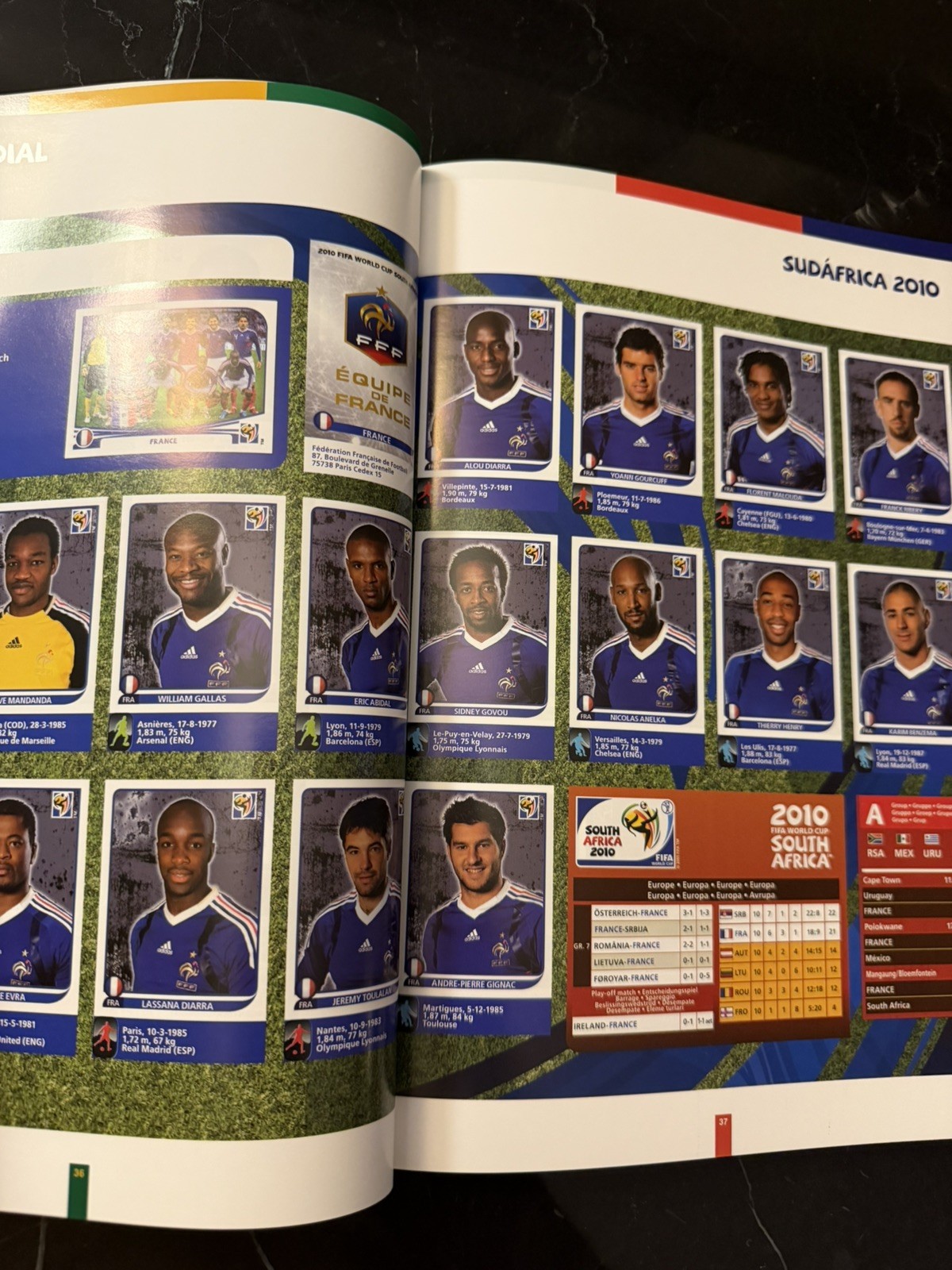 Panini FIFA World Cup South Africa 2010 Book With Printed Stickers Full Set