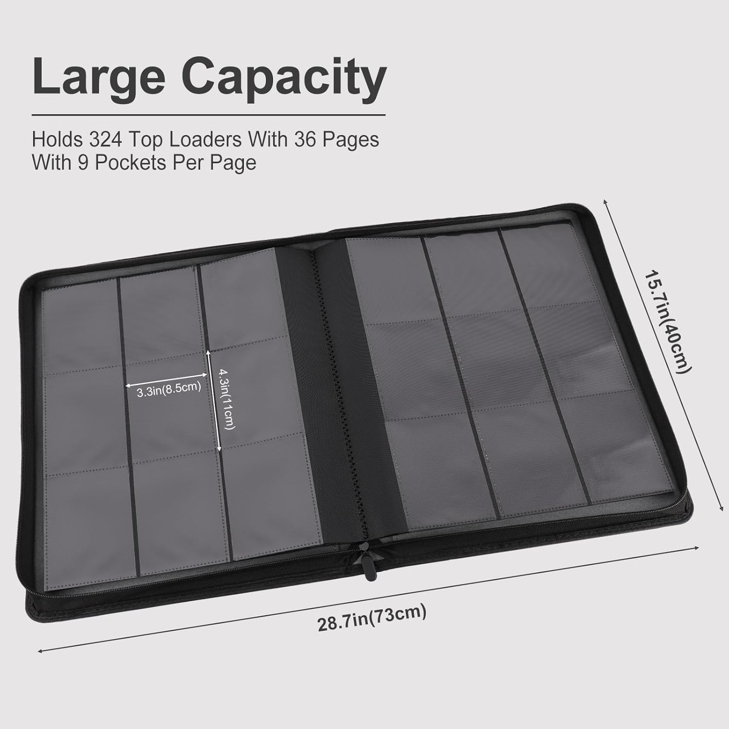 Toploader Binder Holds 324Toploaders 9 Pocket Top Loader Binders with Sleeves..