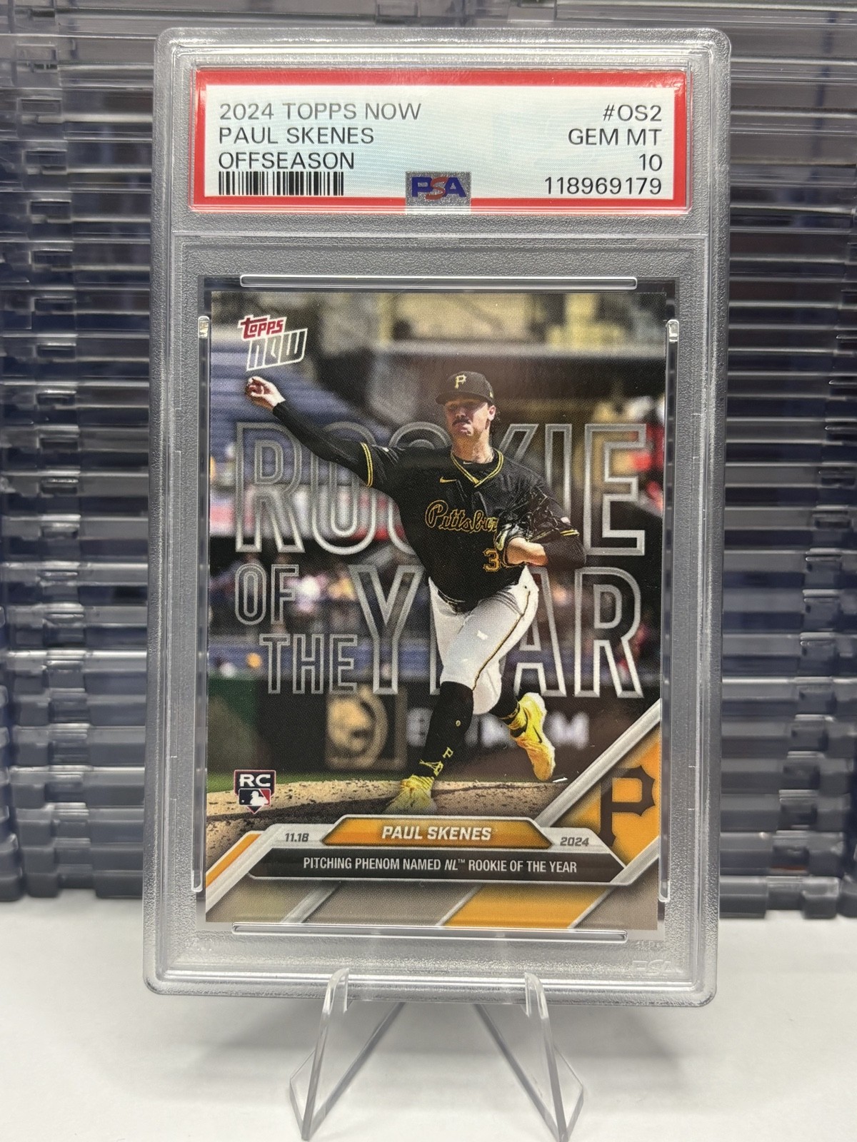 2024 Topps Now – Off-Season Award Winners Paul Skenes #OS-2 /43593 (RC) PSA 10