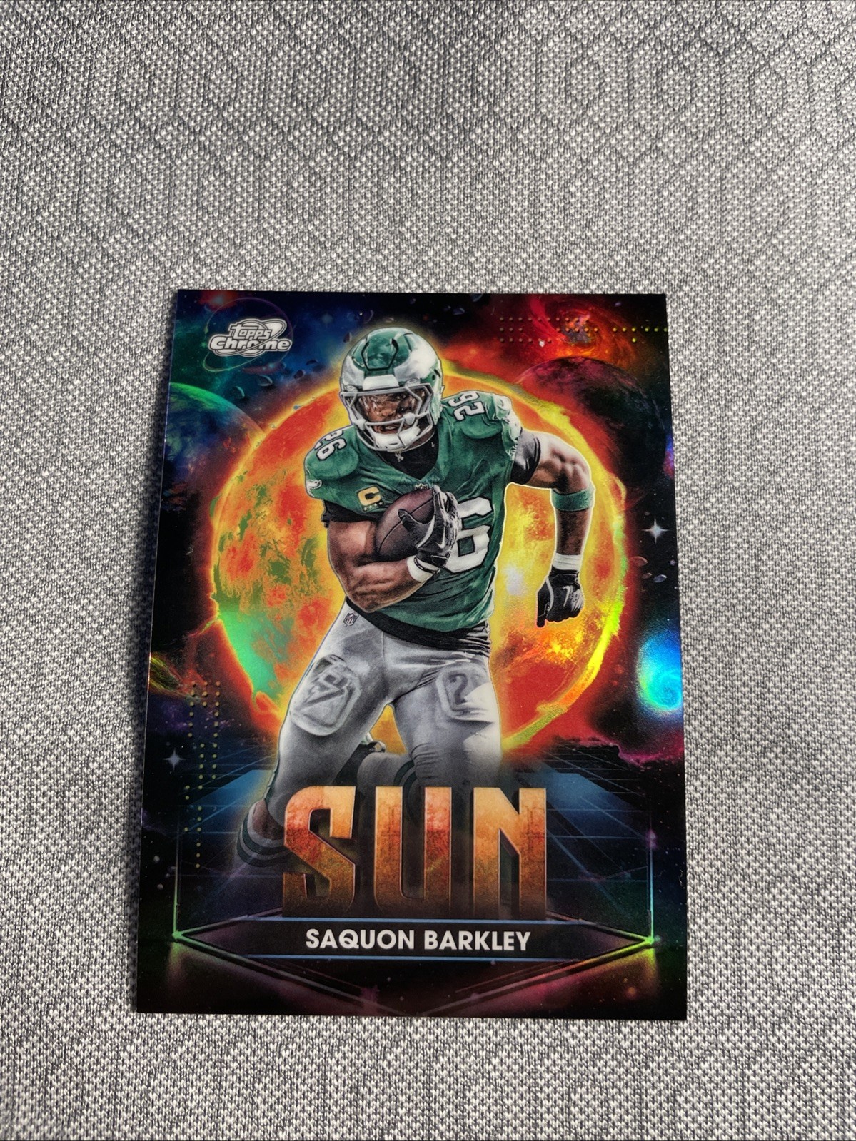 2025 Topps Cosmic Chrome Saquon Barkley Sun Planetary Pursuit Eagles SSP