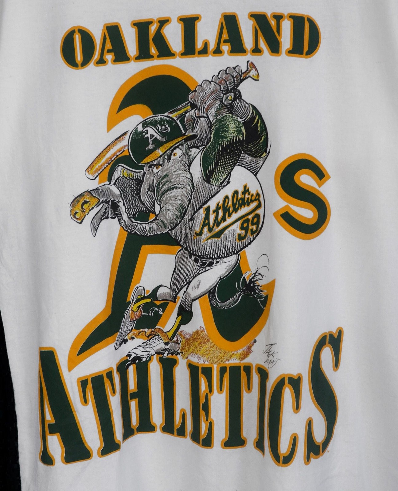 Oakland Athletics MLB 90s Jack Davis Rare Design White T shirt HN6441