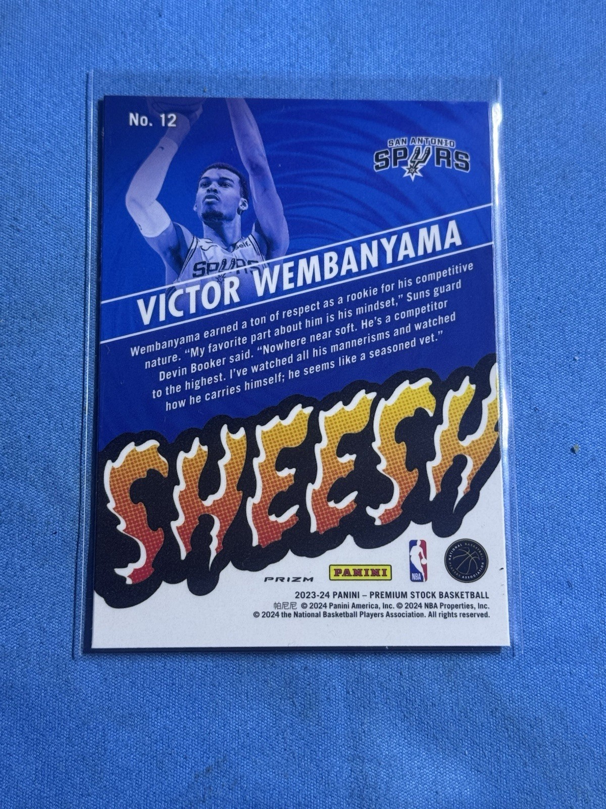 Victor Wembanyama 2023-24 NBA Hoops Premium Stock Sheesh Silver Holo Prizm RC