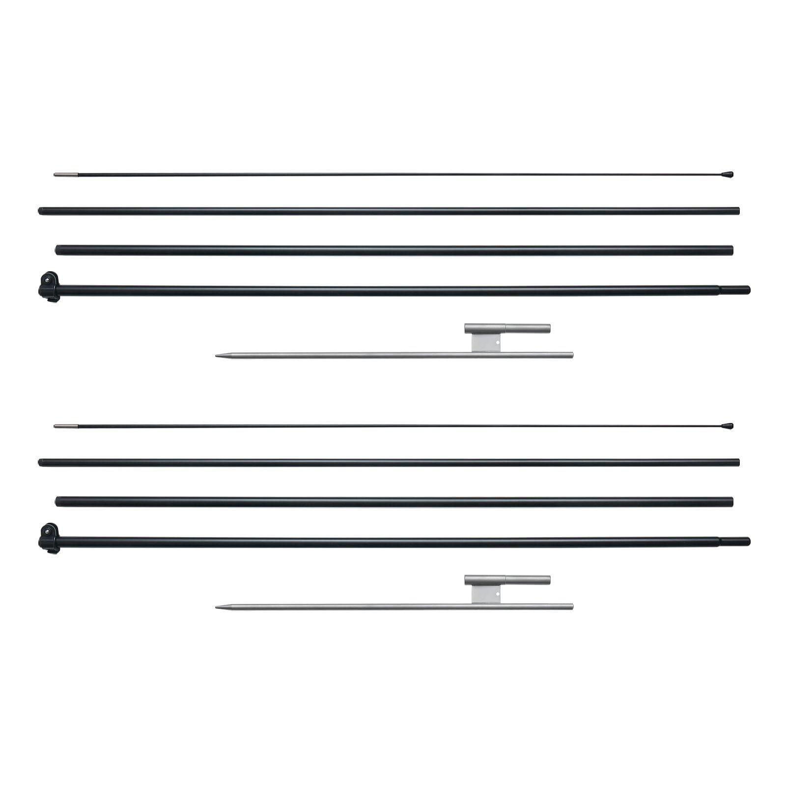 Feather Flag Pole Kit, 2 Packs Swooper Flag Pole 16.3 ft, Sign Flag Poles for Bu