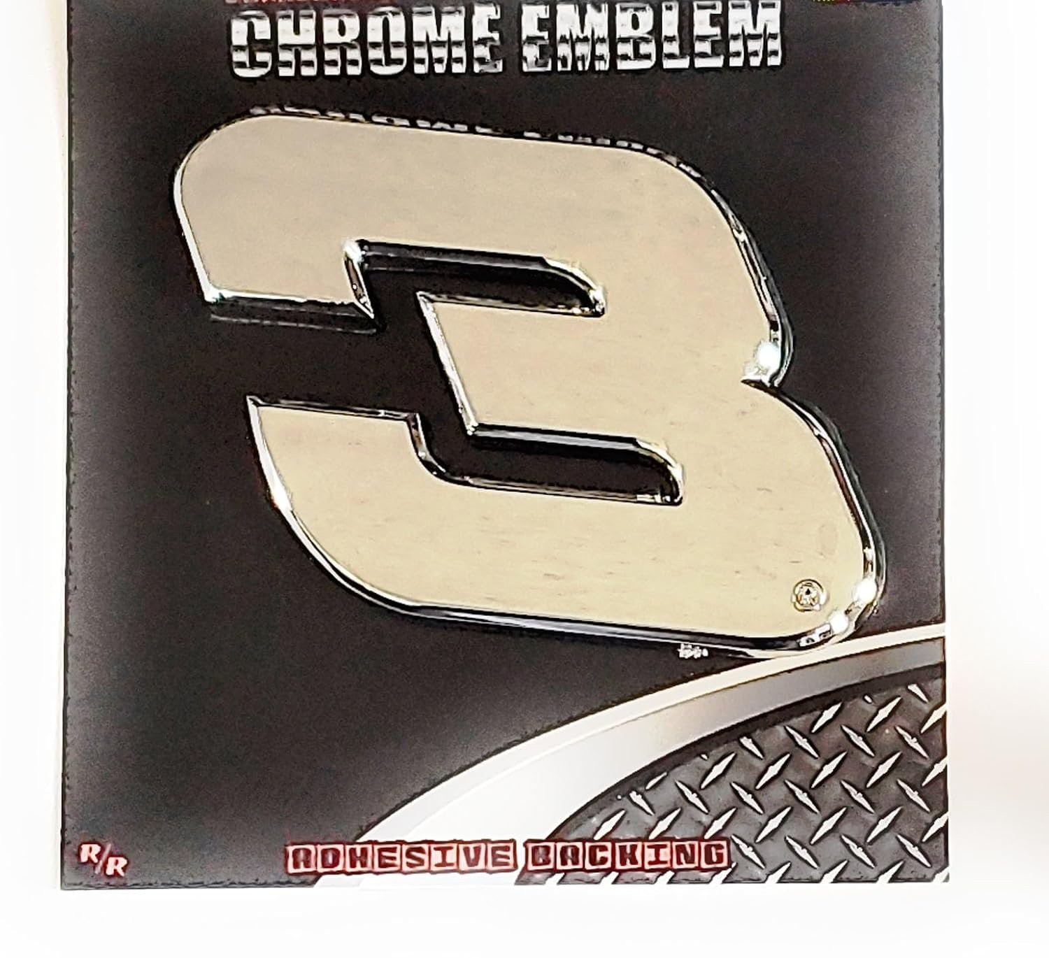 Dale Earnhardt Sr #3 Auto Emblem Badge, Silver Chrome, Chrome Plated Plastic,…
