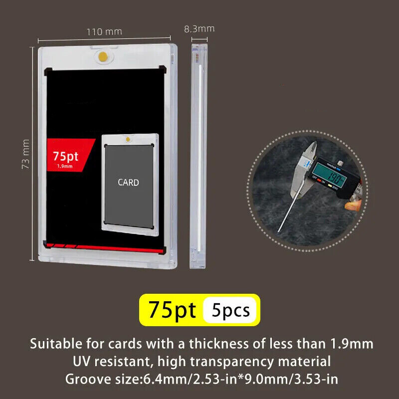 5Pcs Magnetic Card Holders One Touch 35 55 75 100 130 180 360Pt For Trading Card