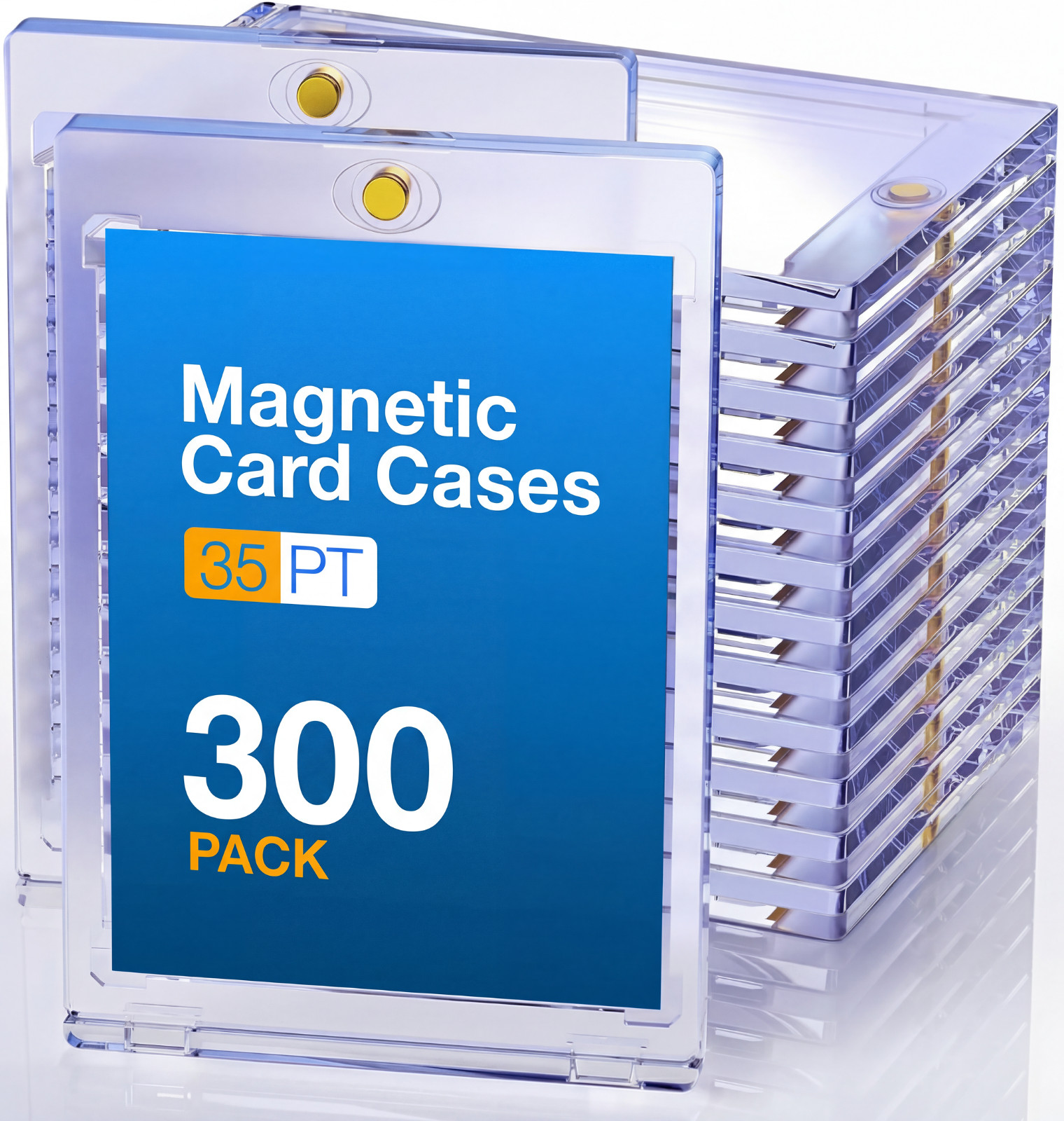 300 Pack Magnetic Trading Holder ULTRA-THIN Sports Card 35pt One-Touch Hard Case