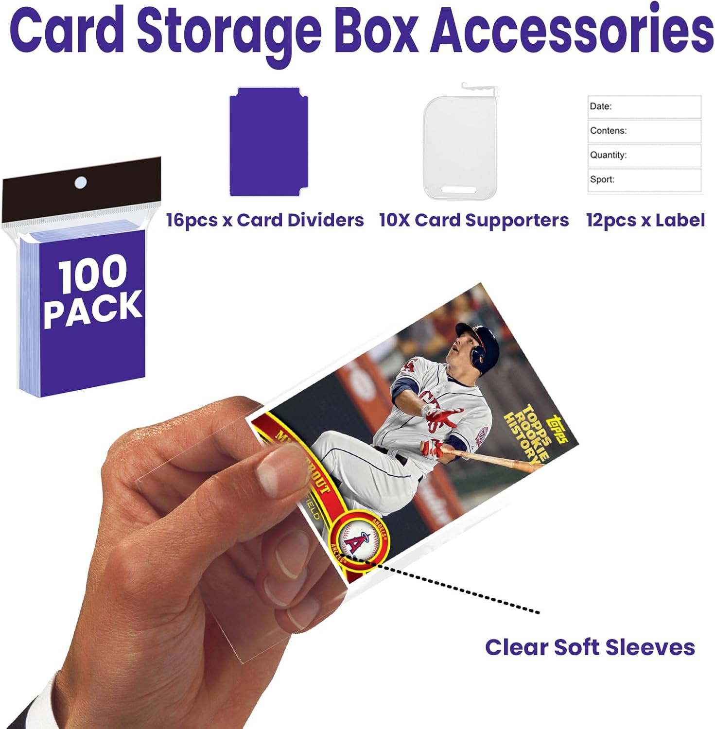2 PACK Sports Card Box 3940 Count Cardboard Trading Card Storage Box,Bulk Card S