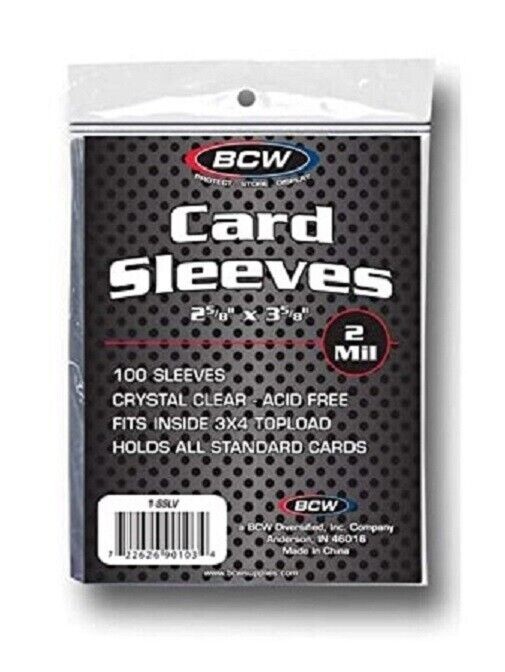 (1000) BCW Polypropylene Trading Card Sleeves – Archival Safe and Acid Free