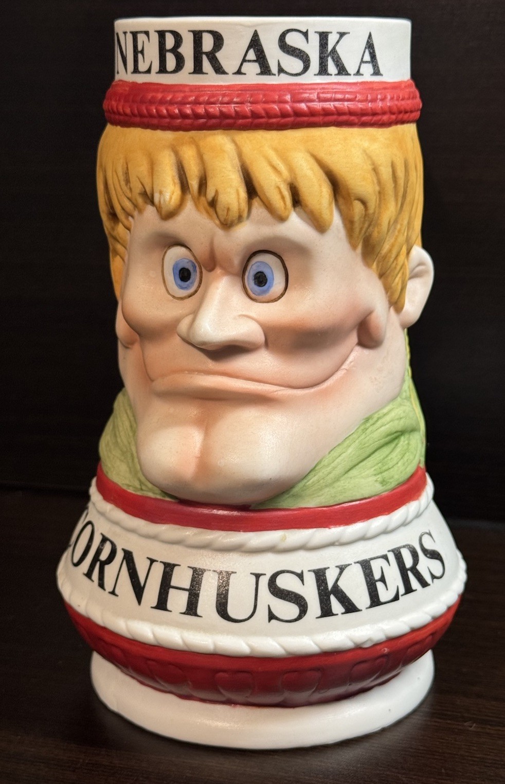 RARE Nebraska Cornhusker Mug 1984 Artist Signed Bob L. Harness 1 Of 500 MADE VTG