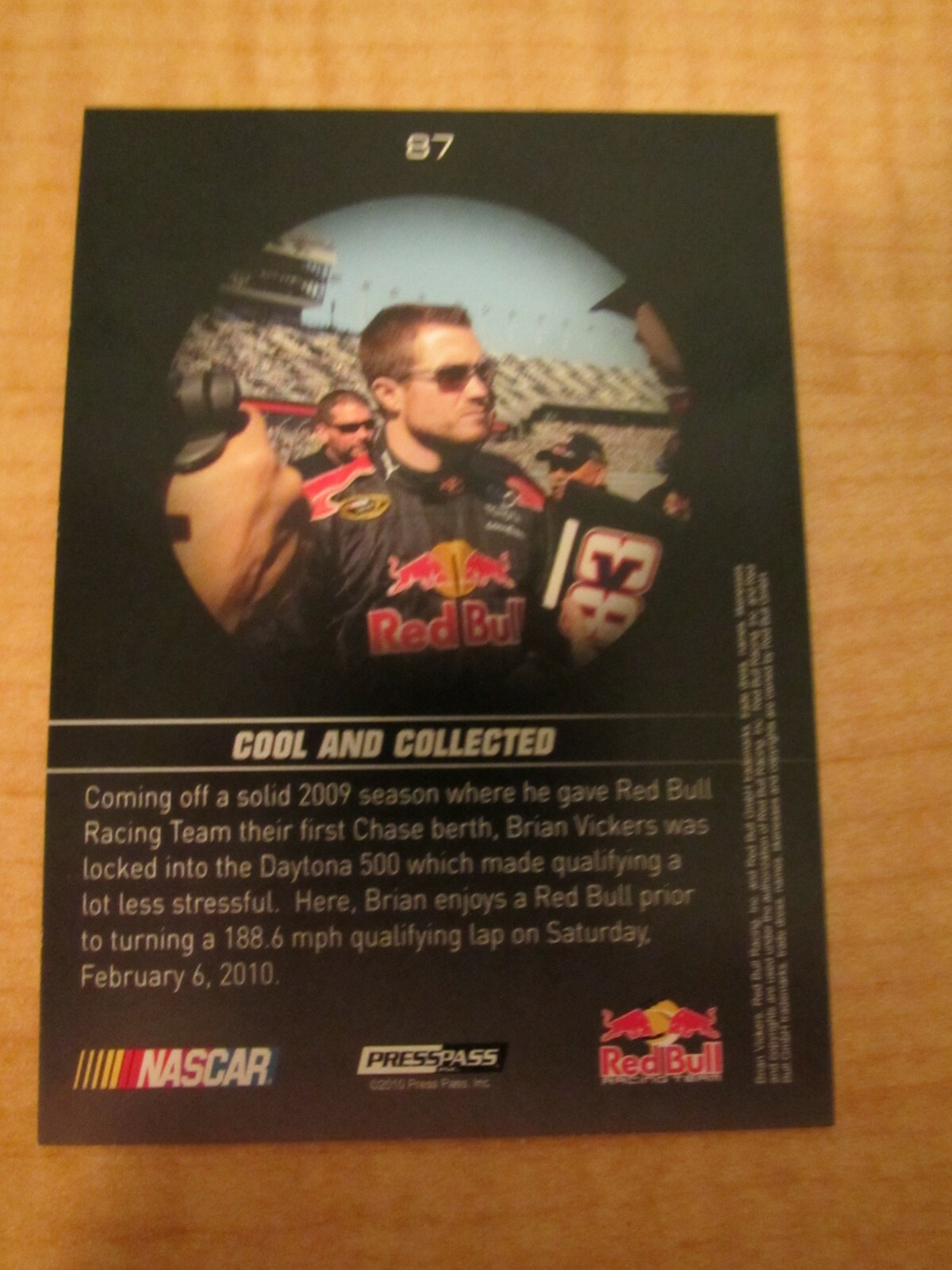 2010 Press Pass Premium Red Bull – A Day in the Life / Cool and Collected #87