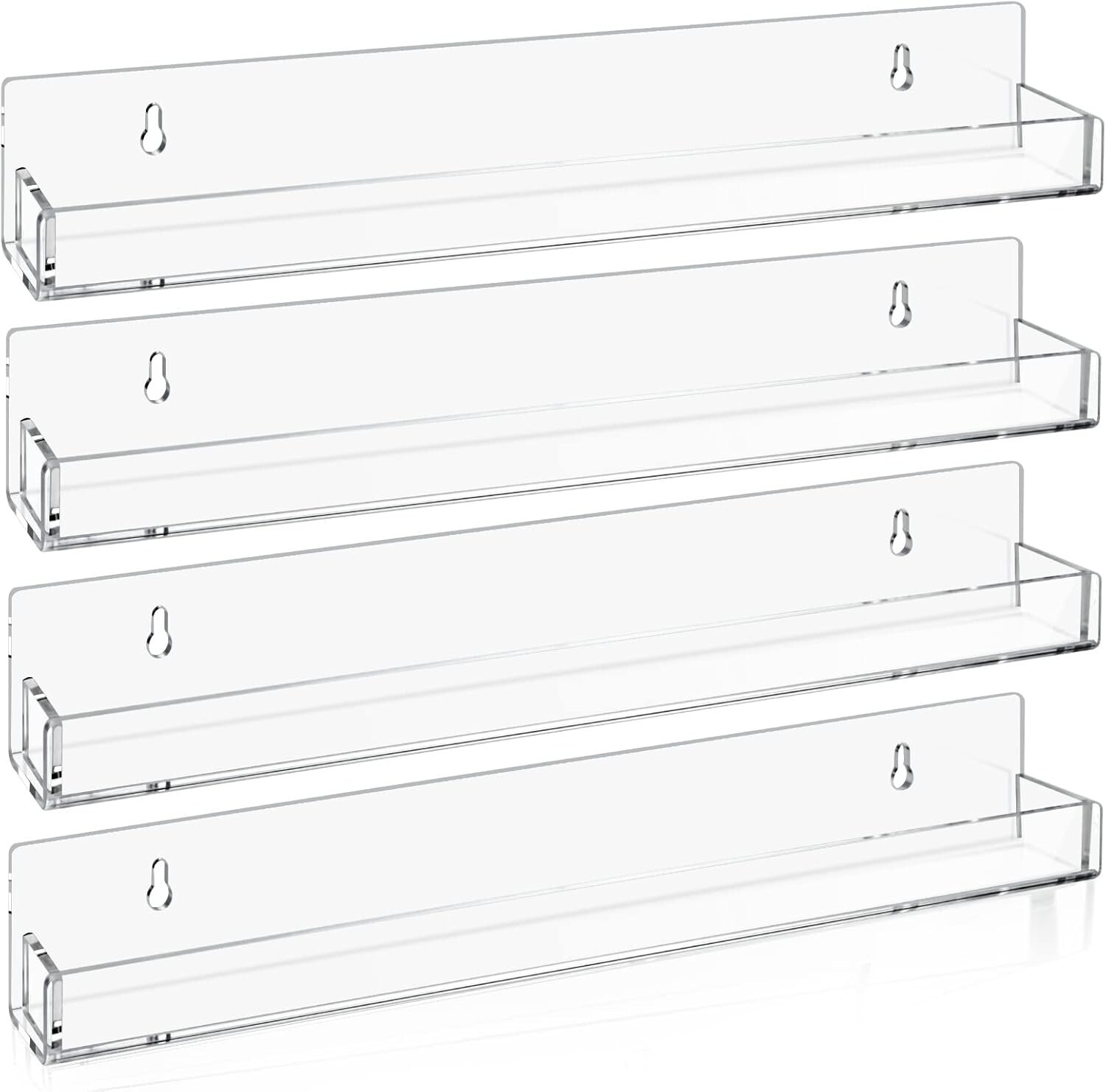 4 Pack Sports Card Display Shelf for Wall Hold 16 Graded Cards or 20 Sleeved