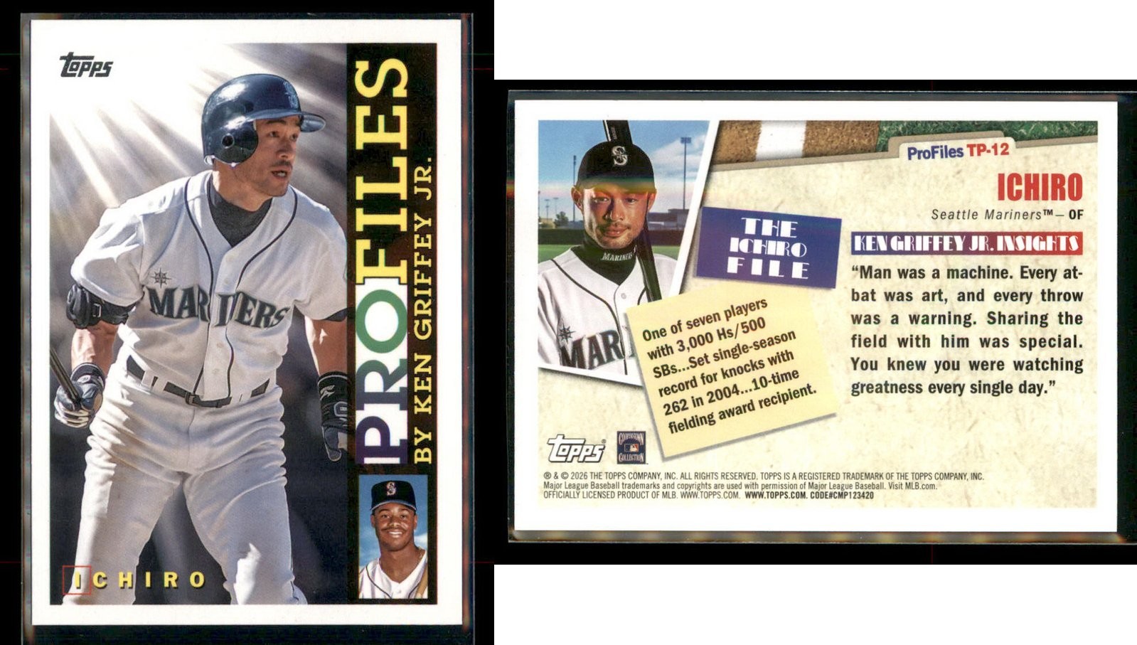 2026 MLB Topps Series 1 #TP-12 Ichiro Profiles by Ken Griffey Jr Mariners