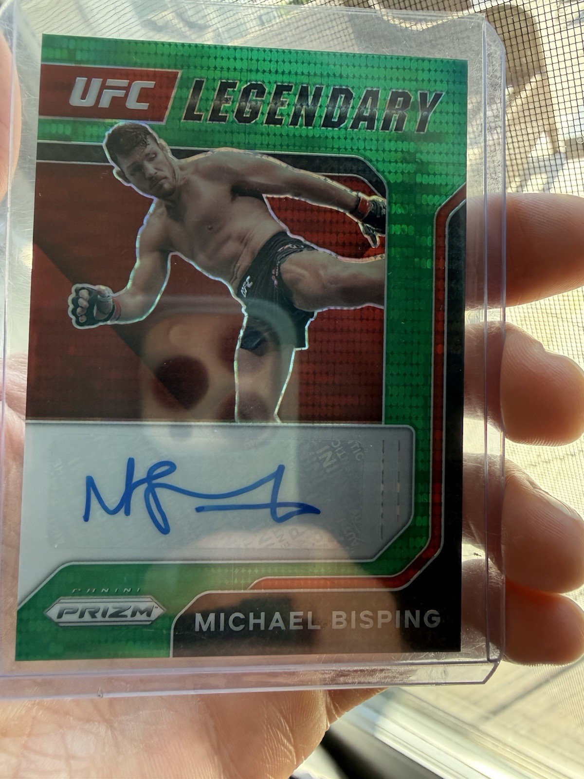 MICHAEL BISPING GREEN PULSAR /25 AUTO UFC PRIZM 2022