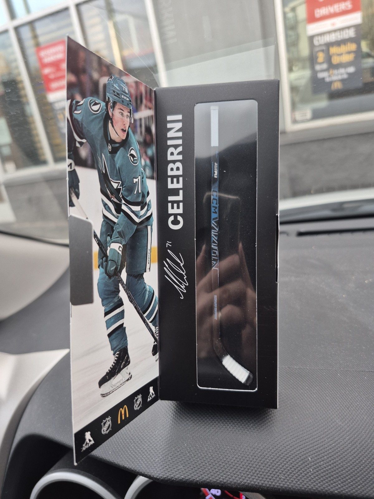 Macklin Celebrini McDonald’s NHL Star Sticks 2025-2026 Canada Exclusive Sharks