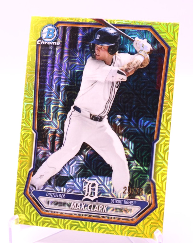 2026 Topps Bowman Chrome Yellow Mojo Max Clark /75 Detroit Tigers #BCP-2