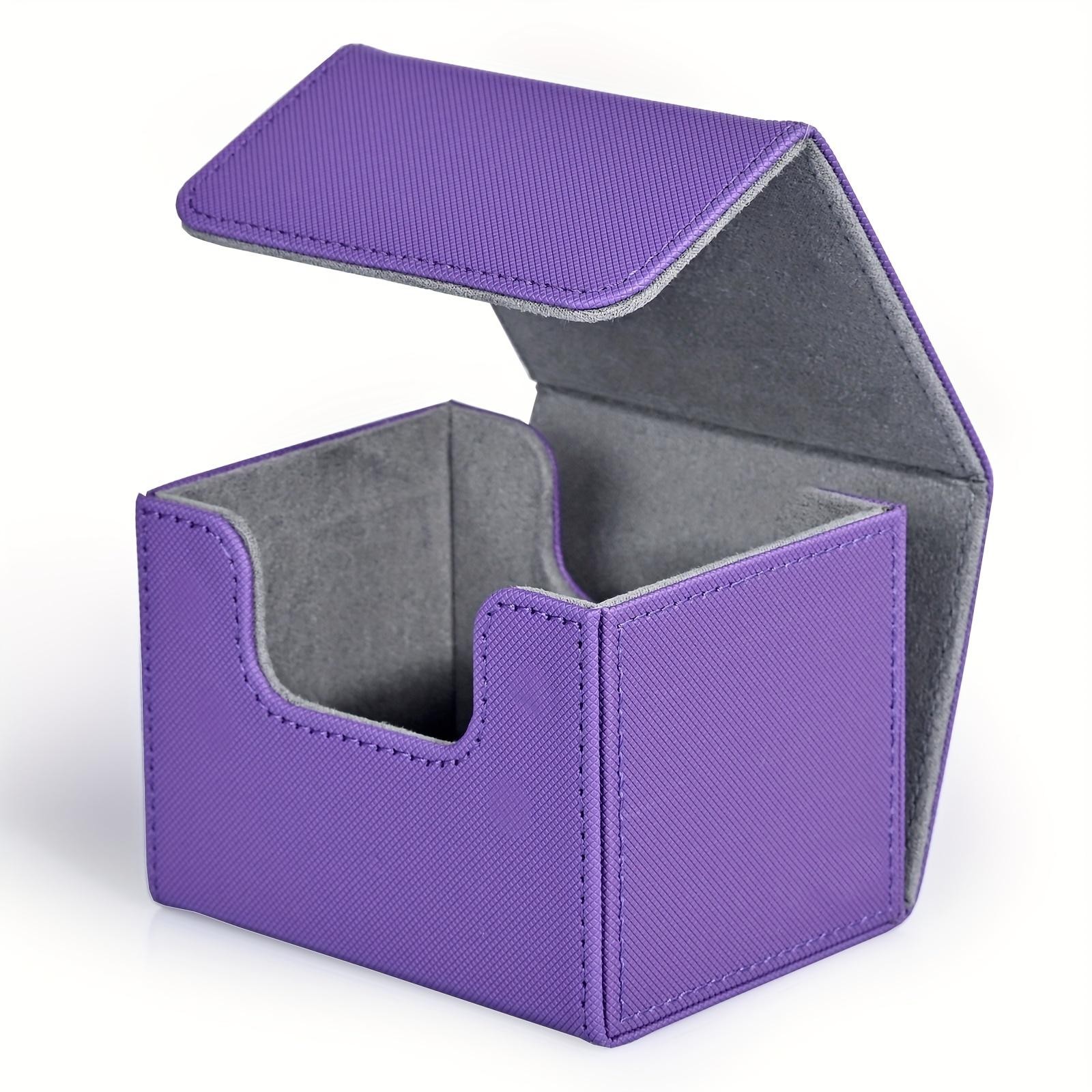 PU Leather Card Deck Box Magnetic Case Holds 100 Sleeved TCG Game Cards