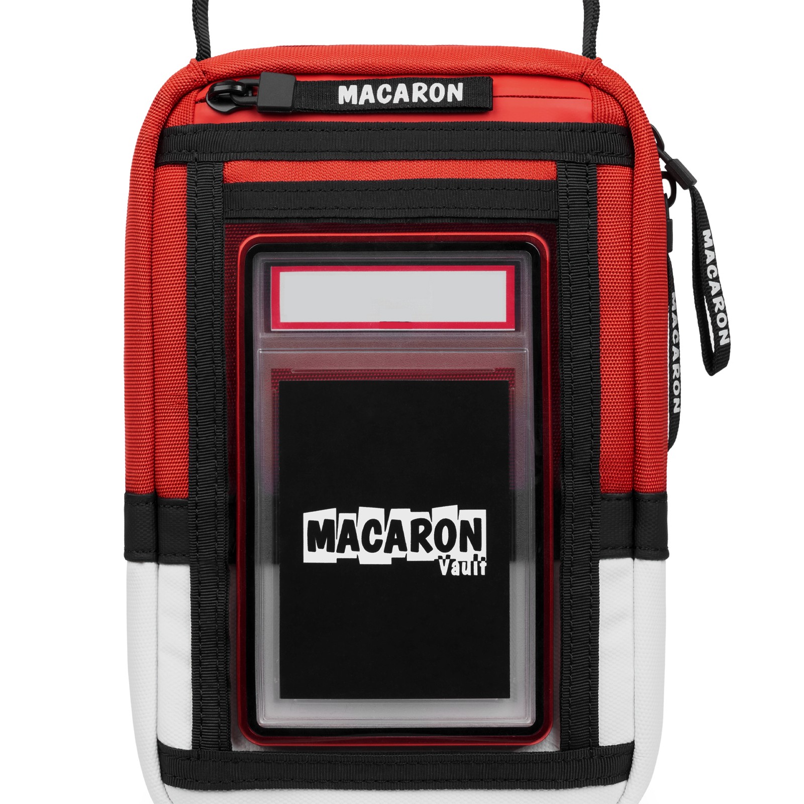Graded Card Show Bag with Detachable Shoulder Strap Front Clear Window Display