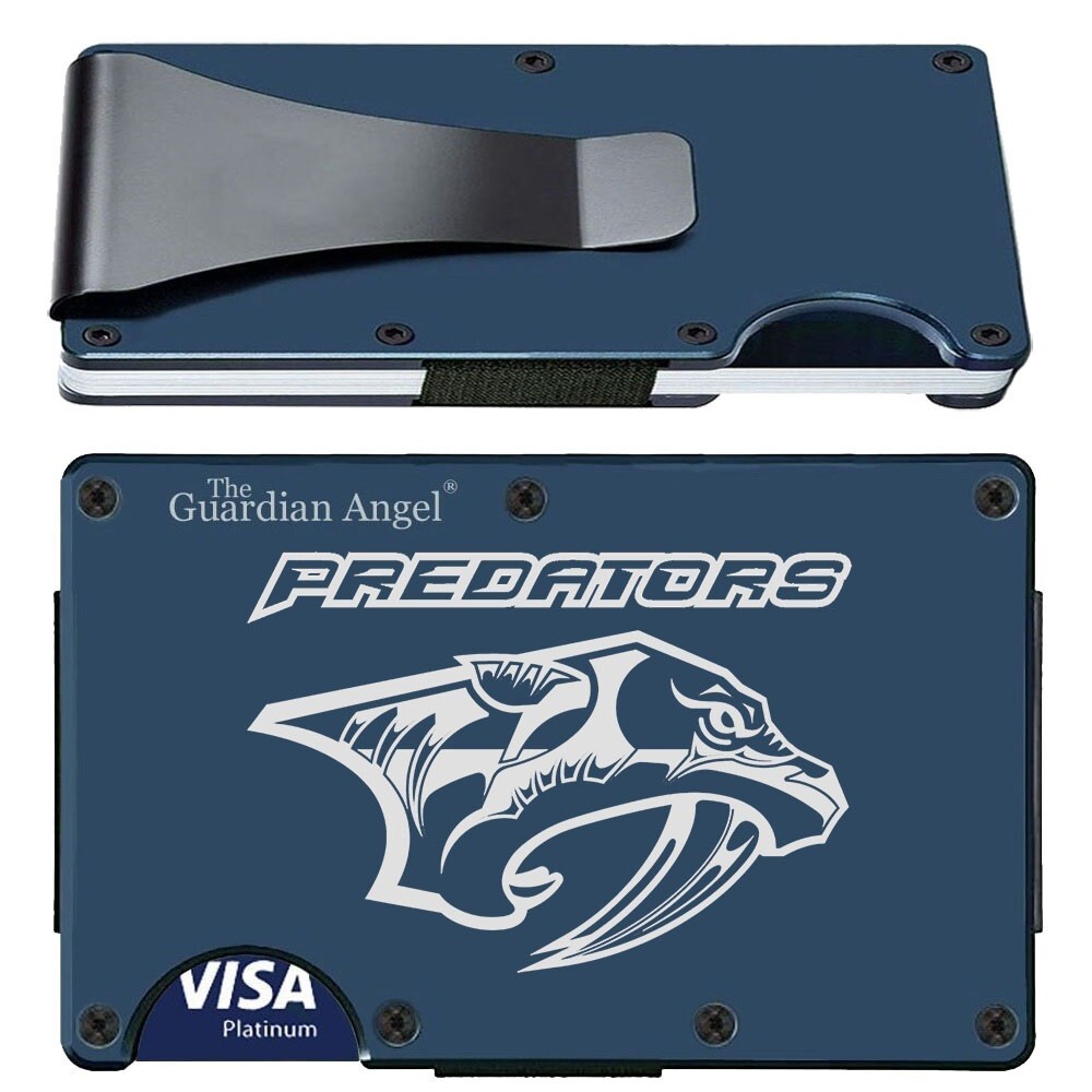 Nashville Predators Guardian Angel Titanium Carbon Fiber RFID Blocking Wallet D7