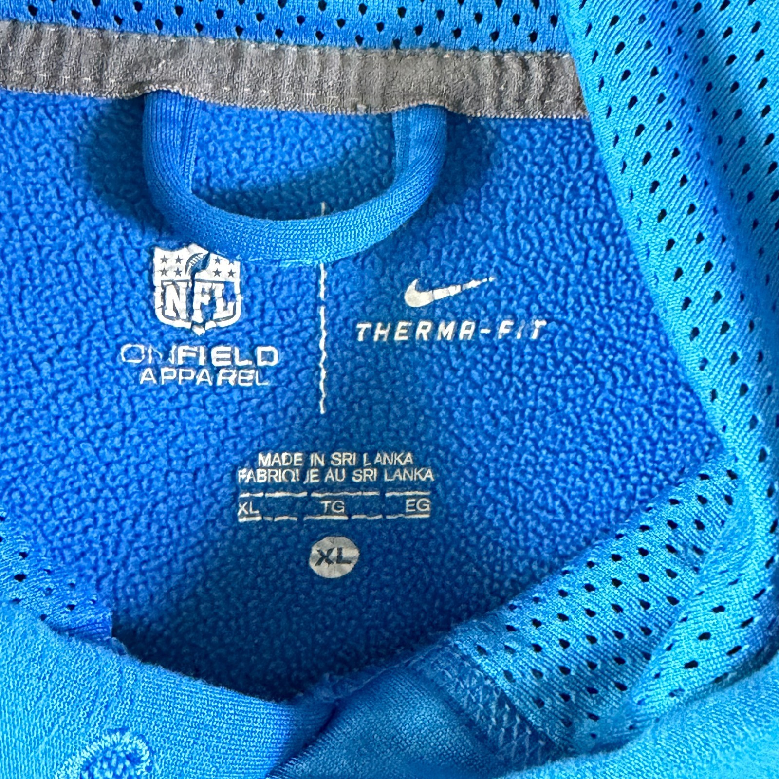 Detroit Lions Nike Therma-Fit NFL On Field LS Hooded Sweatshirt Blue Men’s XL